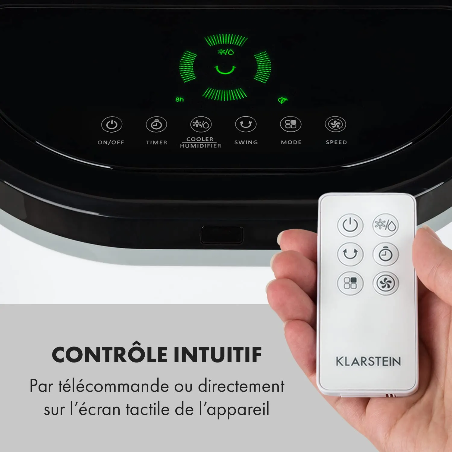 Klarstein rafraîchisseur d'air mobile 4 en 1 7L 65W