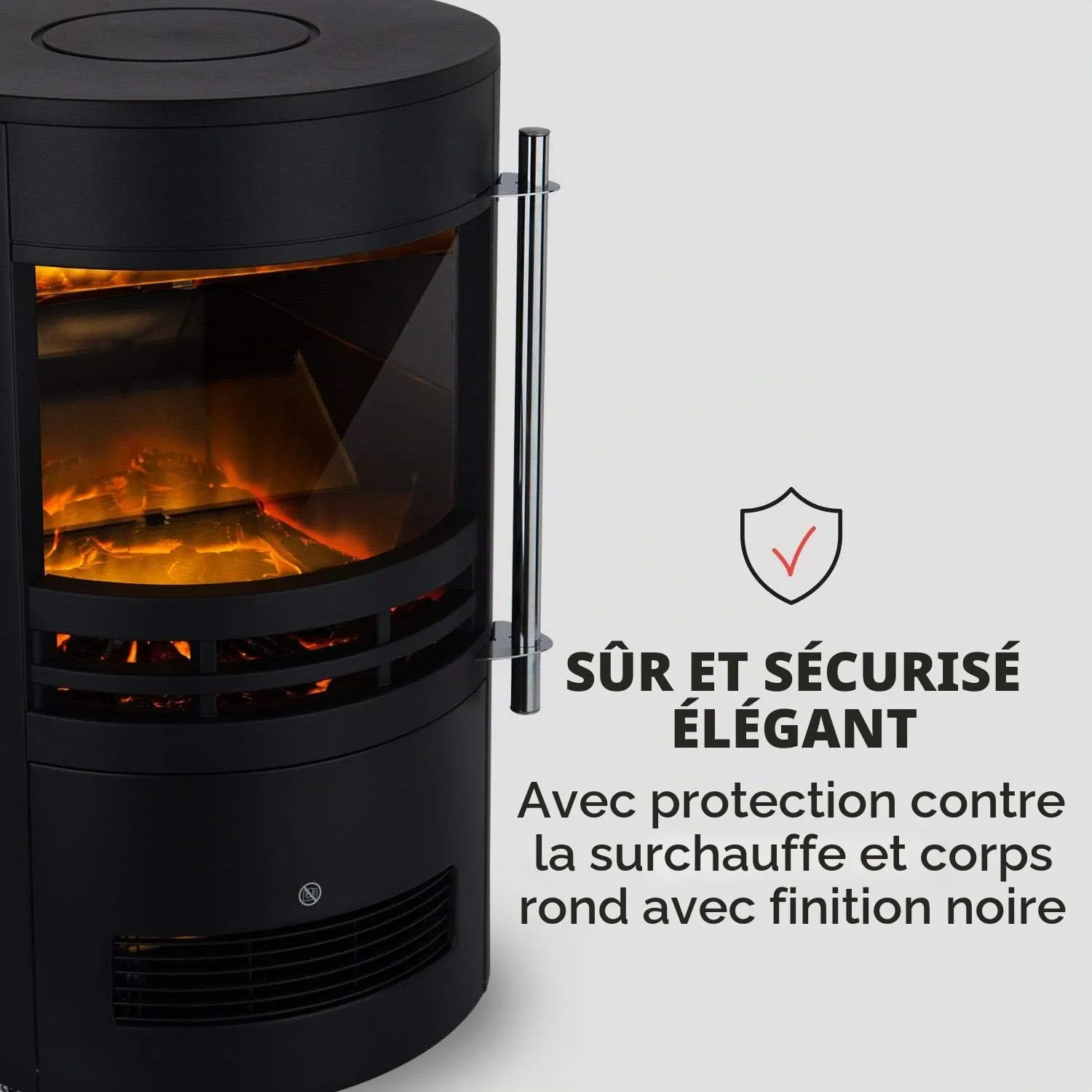 Klarstein Brixen cheminée électrique noire 1800 W