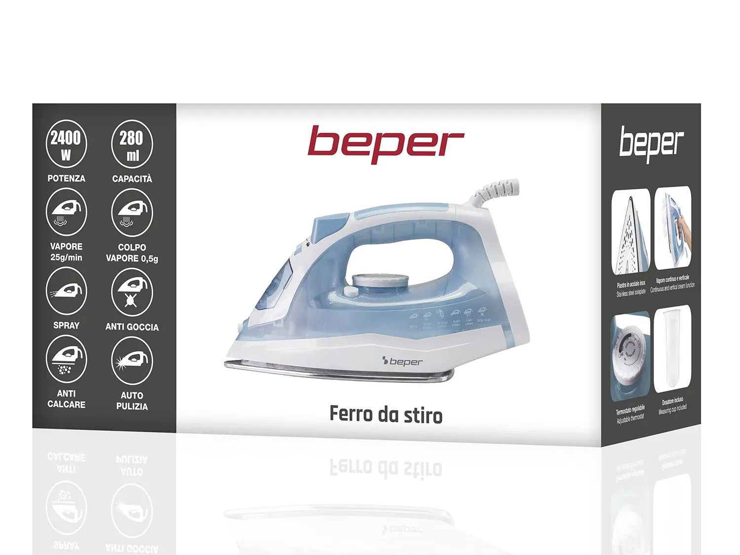 Beper P204FER002 fer à repasser vapeur 2400 W 280 ml