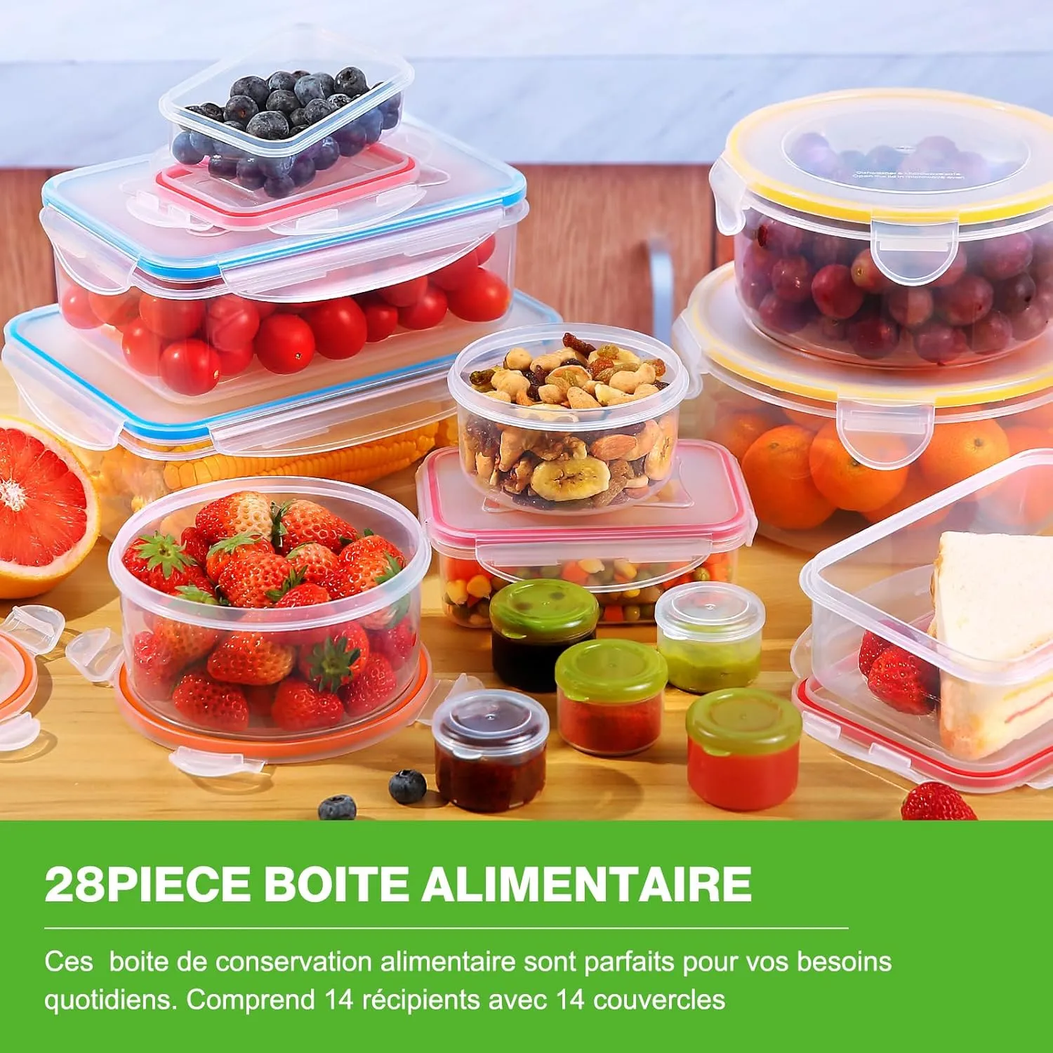 YASHE 28 pièces boîte conservation alimentaire hermétique