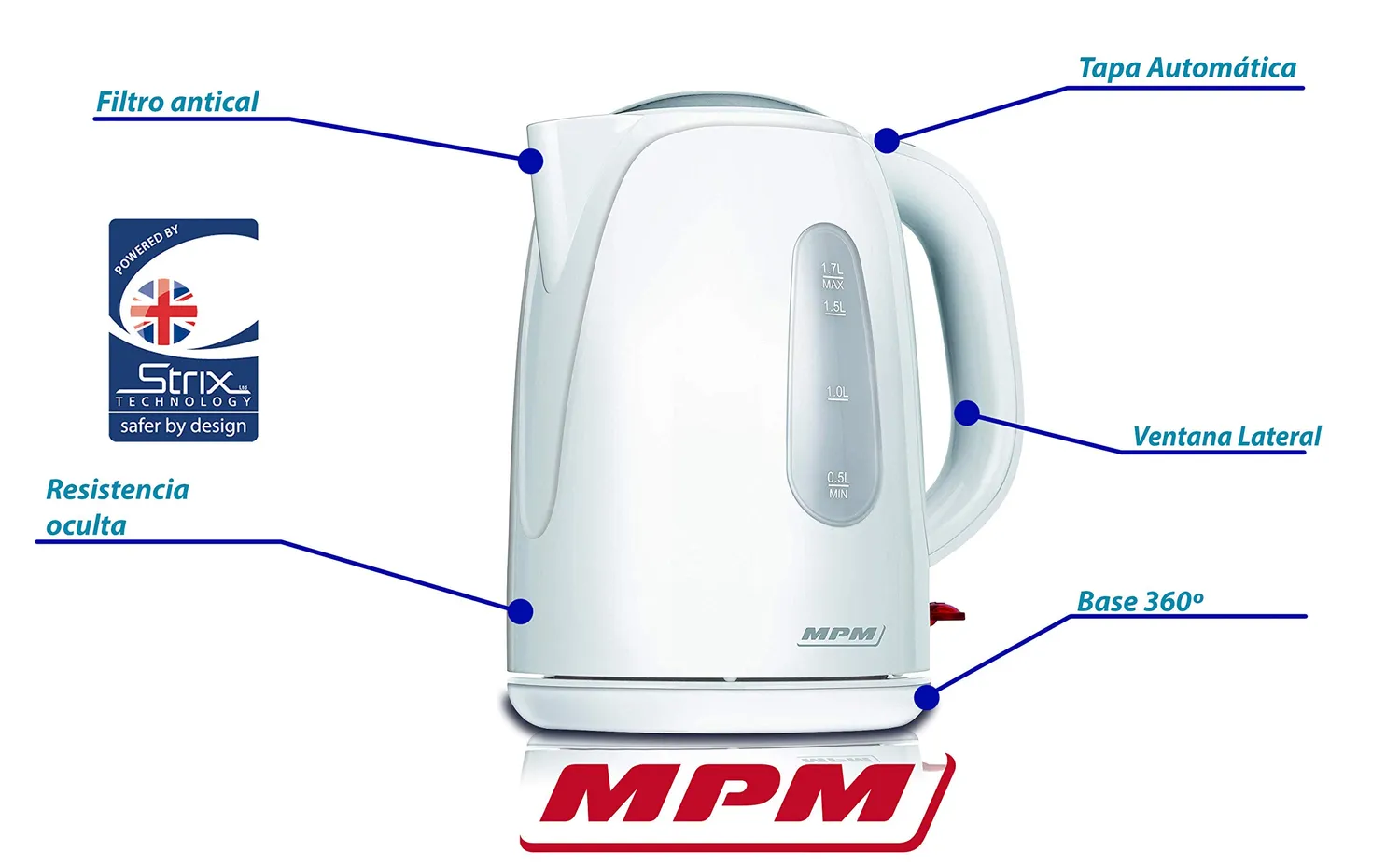 MPM MCZ-82 bouilloire électrique 1,7 L 2200 W