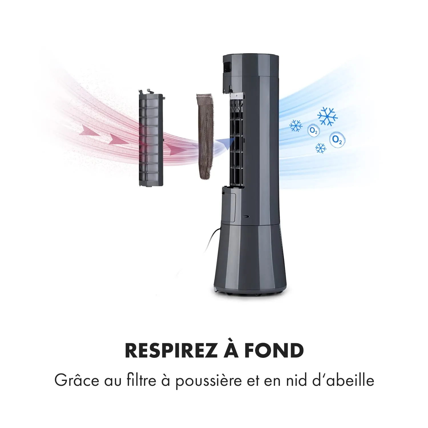 Klarstein 5 en 1 rafraîchisseur d'air mobile 7L 132m³/h