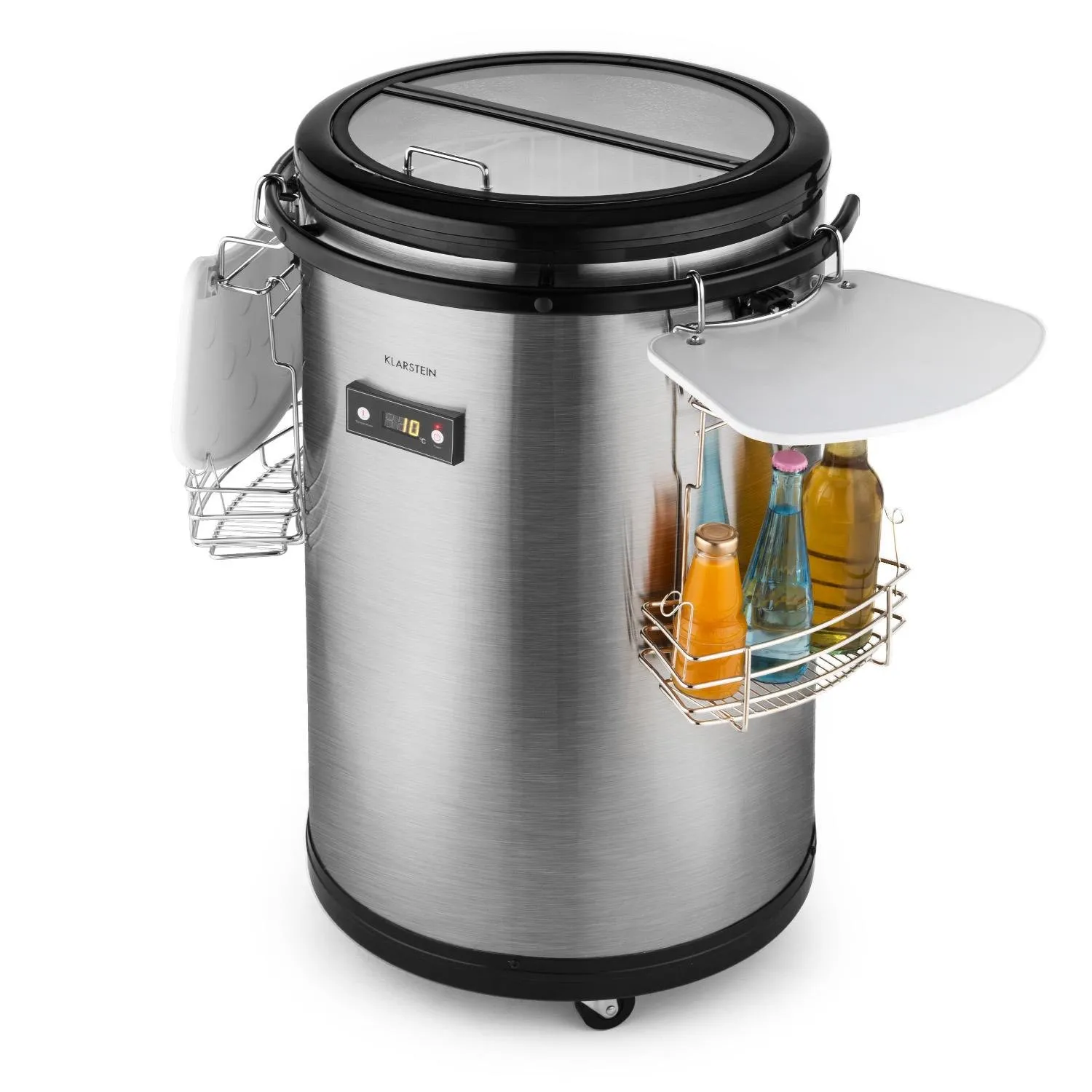 Klarstein Mr Barbot glacière 50 L inox roulettes