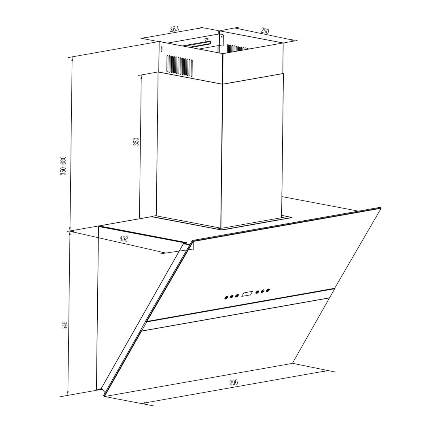 Klarstein Aurea VII hotte murale 90 cm blanc 620 m³/h 195 W