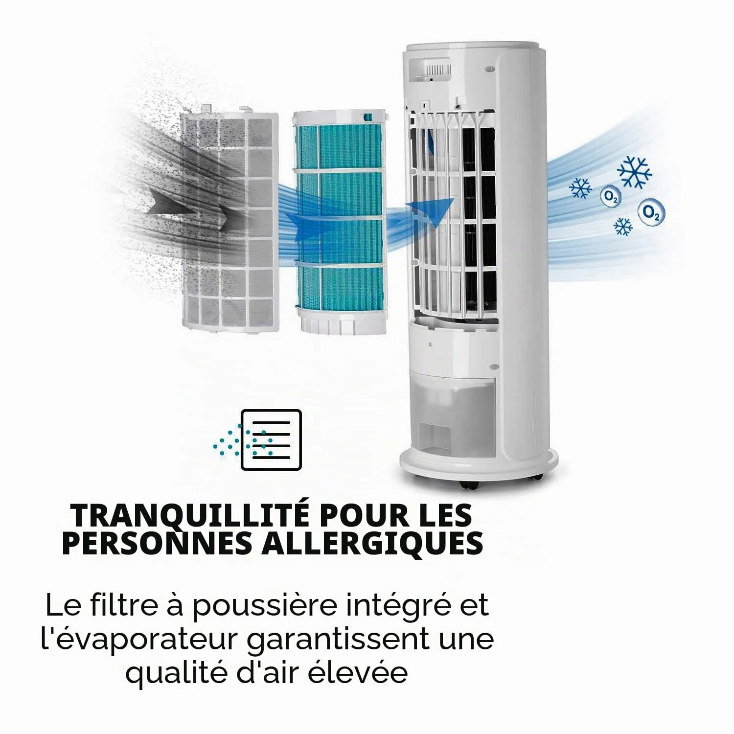 Klarstein Skyscraper Horizon rafraîchisseur d'air 3,5 L gris