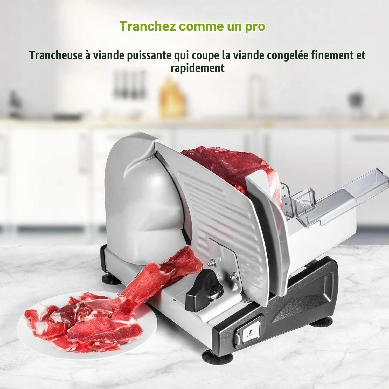 YASHE trancheuse électrique 19 cm 150 W sécurité enfants