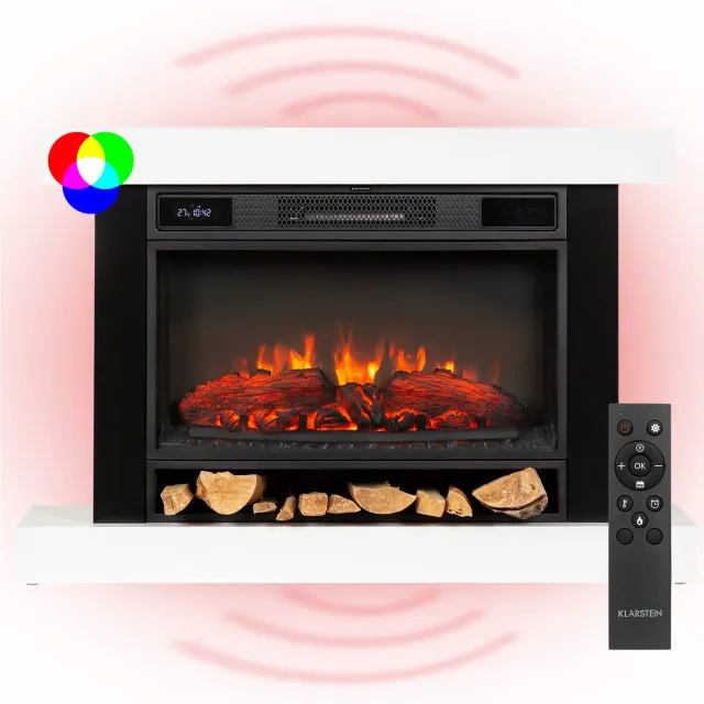 Klarstein cheminée électrique 1900 W effet flamme LED