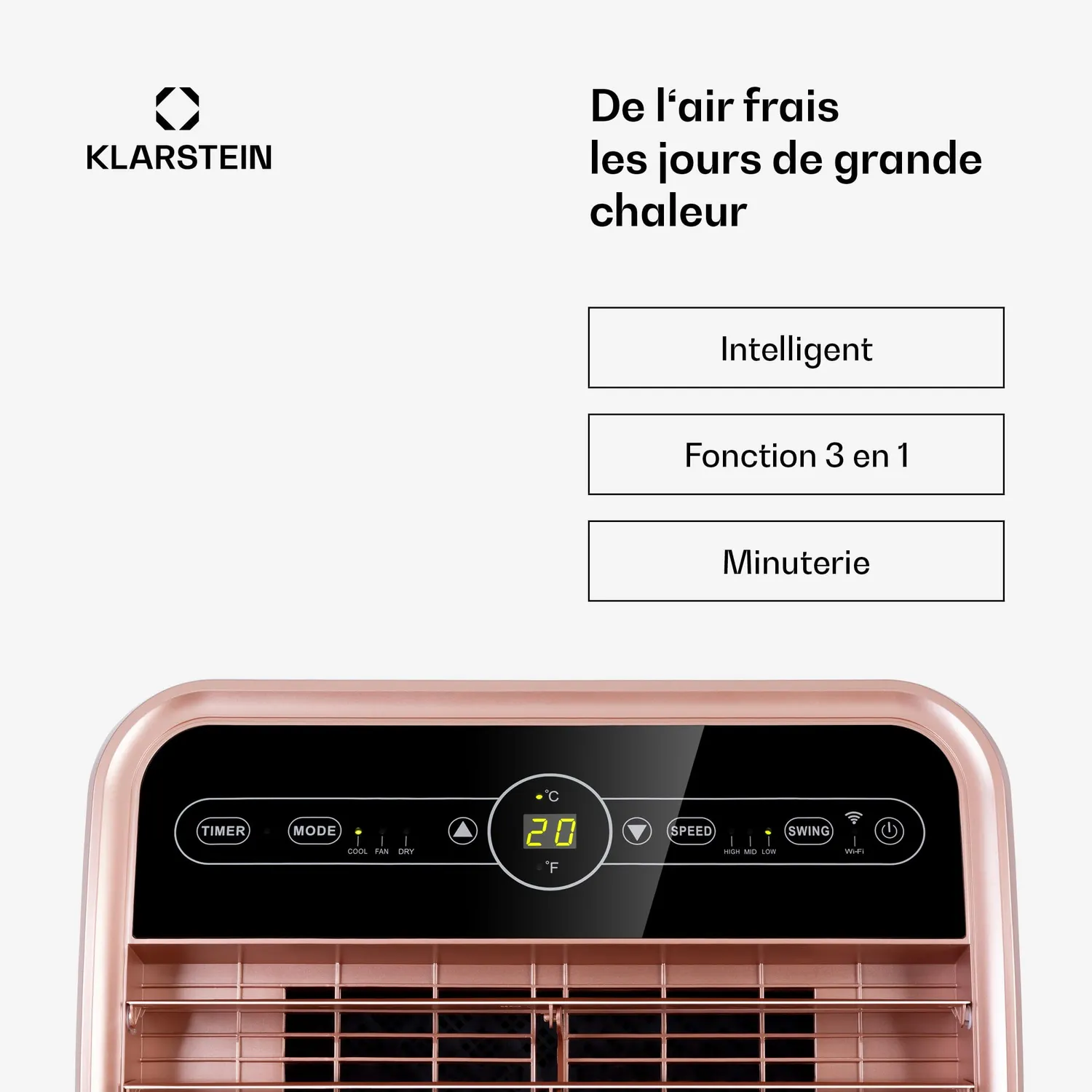 Klarstein Climatiseur Mobile 12000 BTU 4 en 1 Silencieux