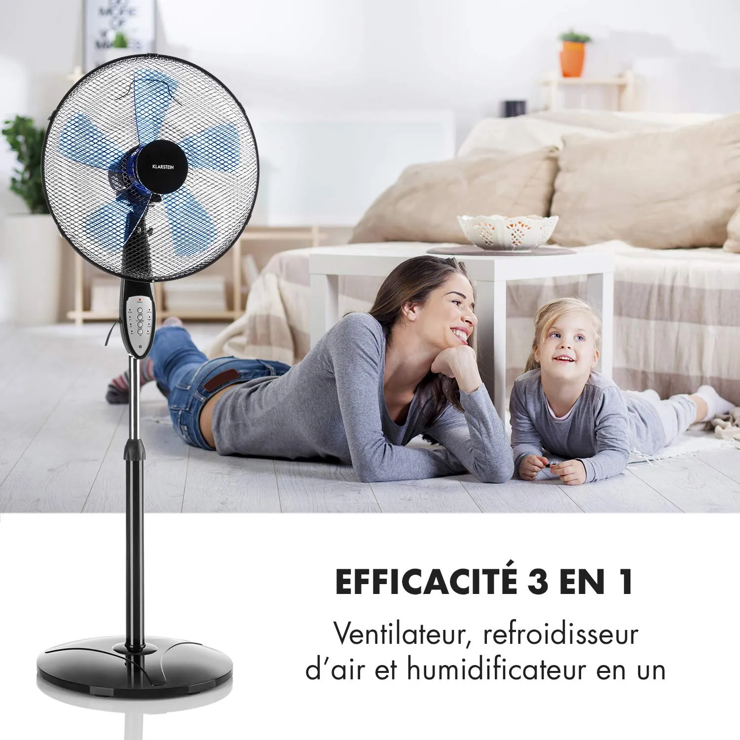 Klarstein Summerjam ventilateur sur pied noir 41 cm