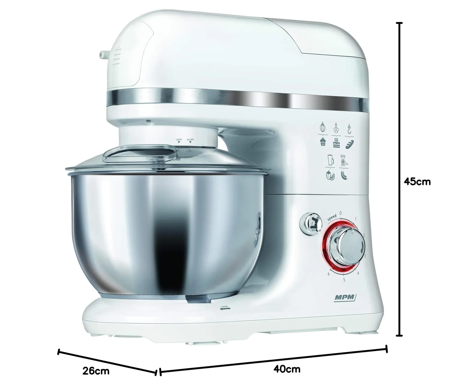MPM MRK-15 robot de cuisine multifonction 1200W 4L