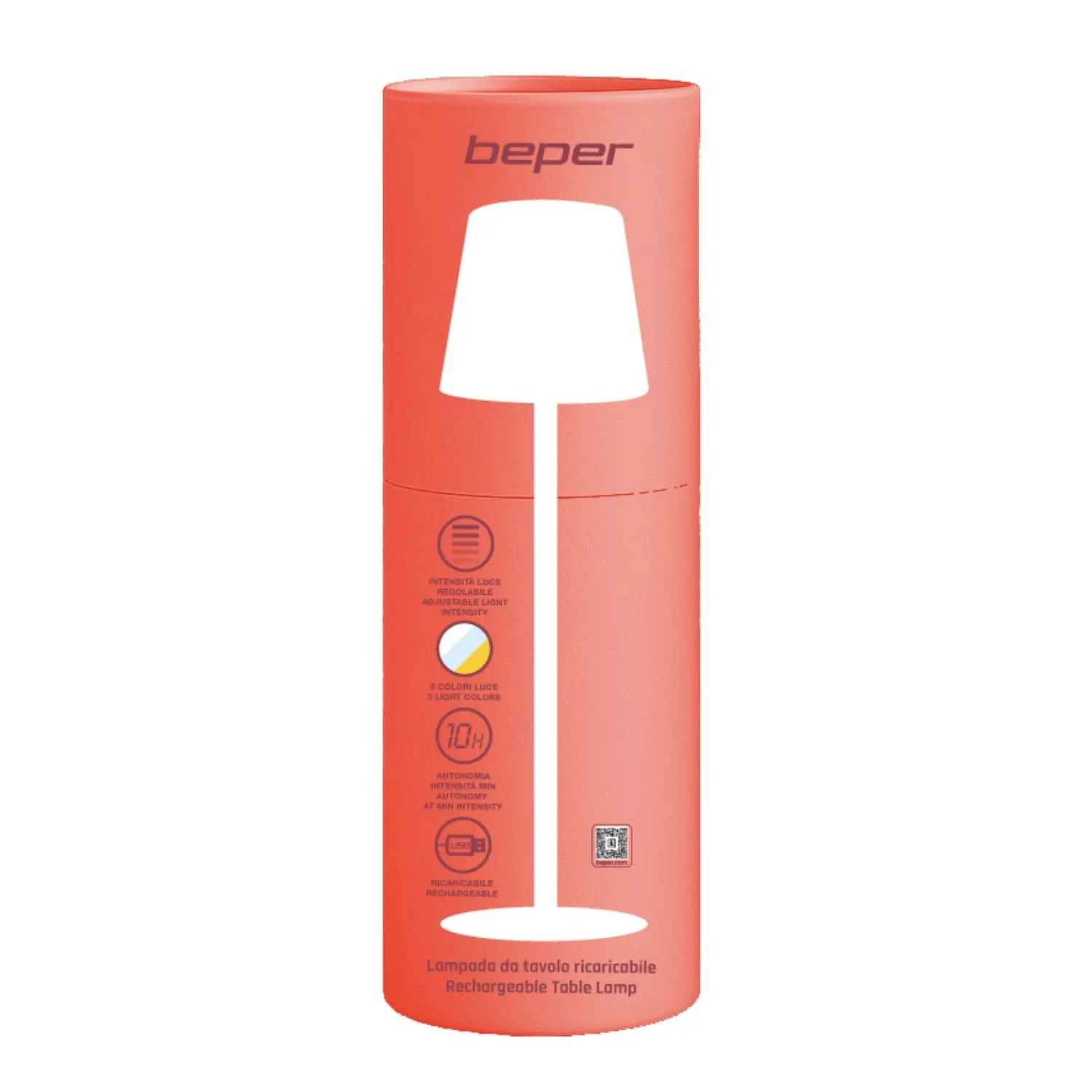 Beper P207ILI206 Lampe de Table Rechargeable LED 3 Tons