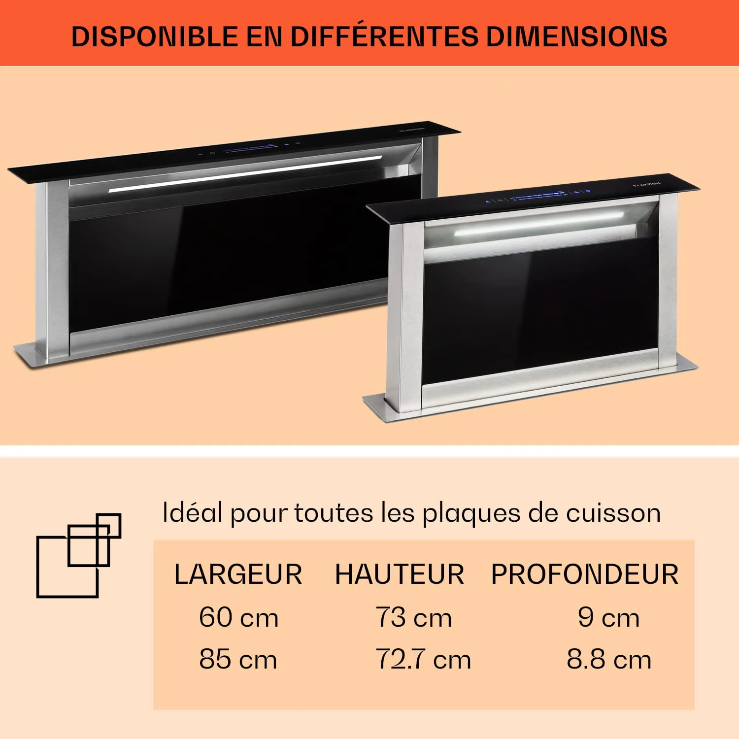 Klarstein Royal Flush Eco hotte 90cm