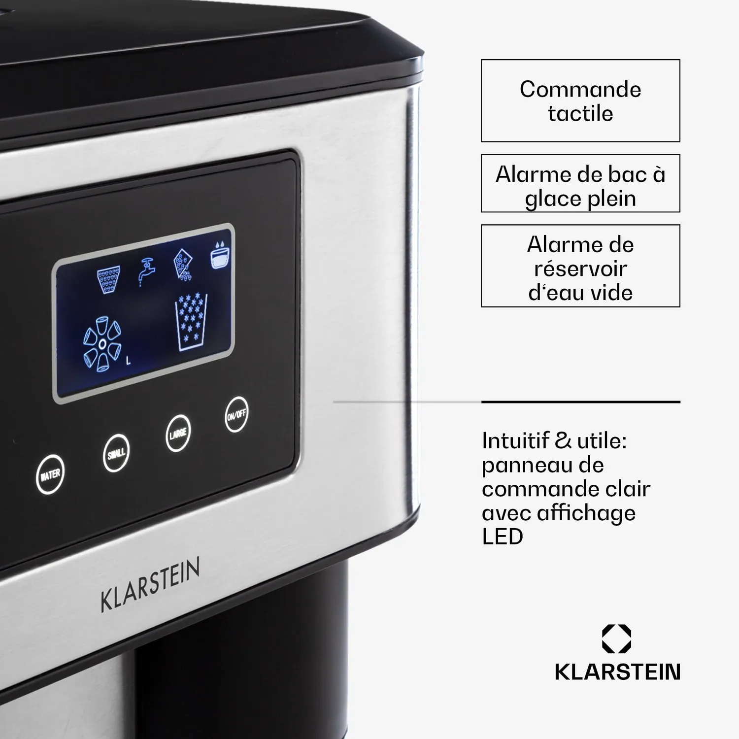 Klarstein Eiszeit Crush machine à glaçons inox 1,8L 15kg
