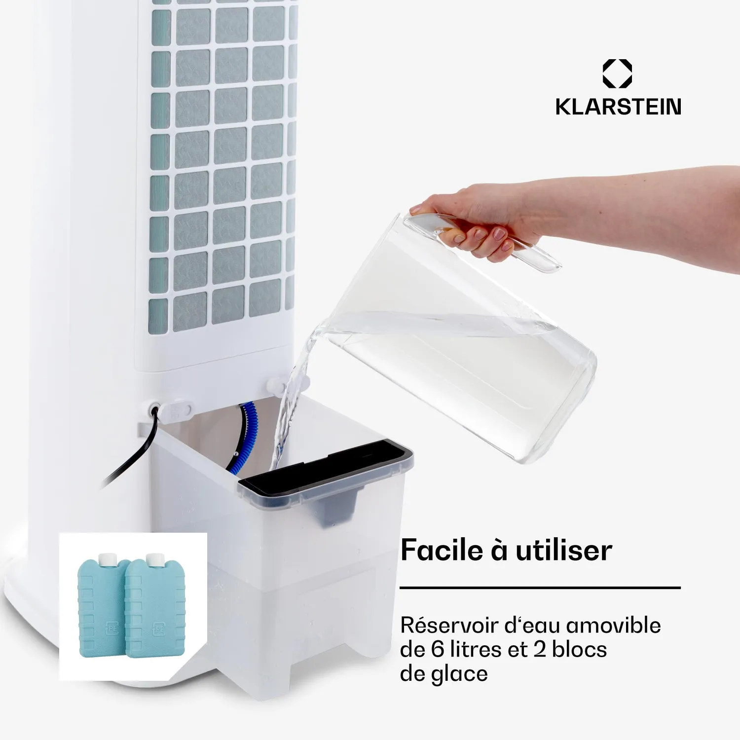Klarstein Skytower 360° Smart rafraîchisseur blanc 6L 55dB