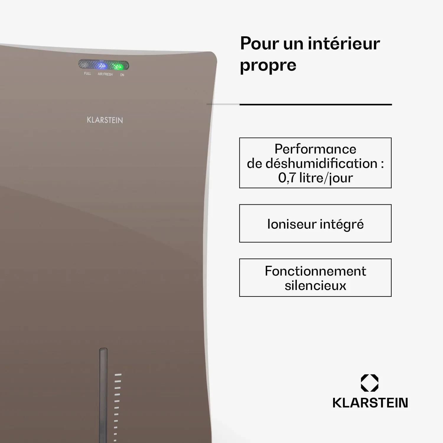 Klarstein Drybest 2000 2G déshumidificateur 2 L gris ioniseur