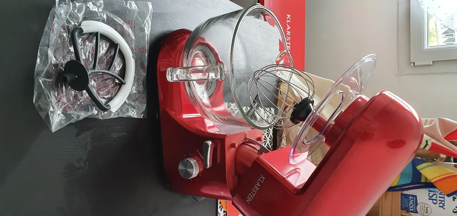 Klarstein robot pâtissier 5L 2000W rouge mouvement planétaire