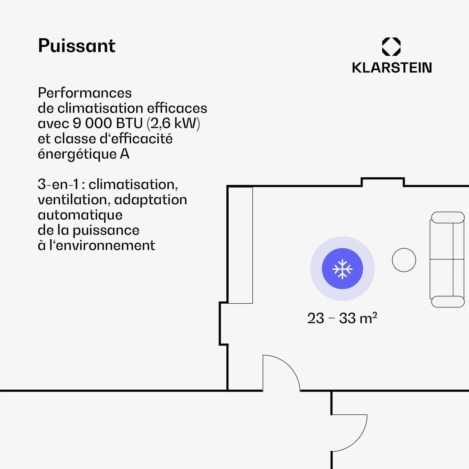 Klarstein Breeze Box 9K Climatiseur Silencieux 32 m²