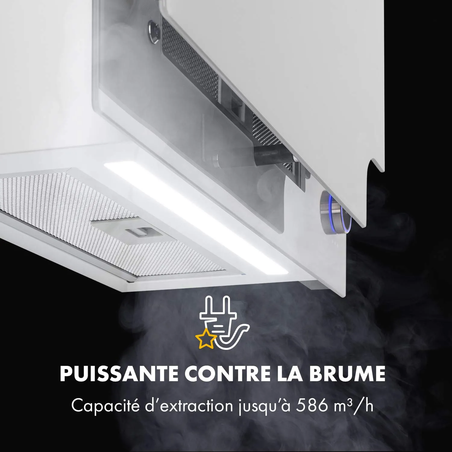 Klarstein Amelia hotte inclinée 60 cm blanc 586 m3/h