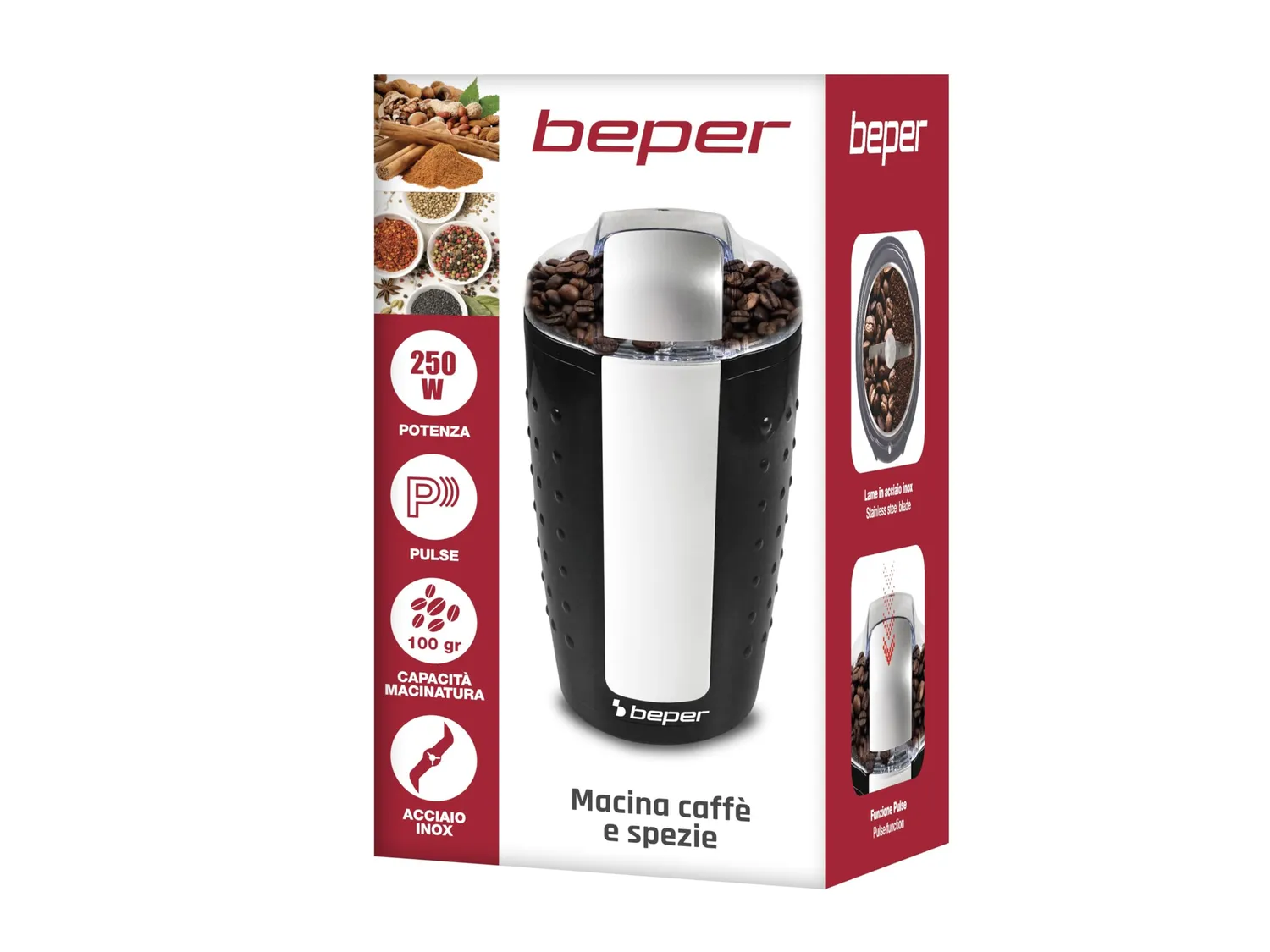 Beper BP.581 moulin à café électrique 100g 250W