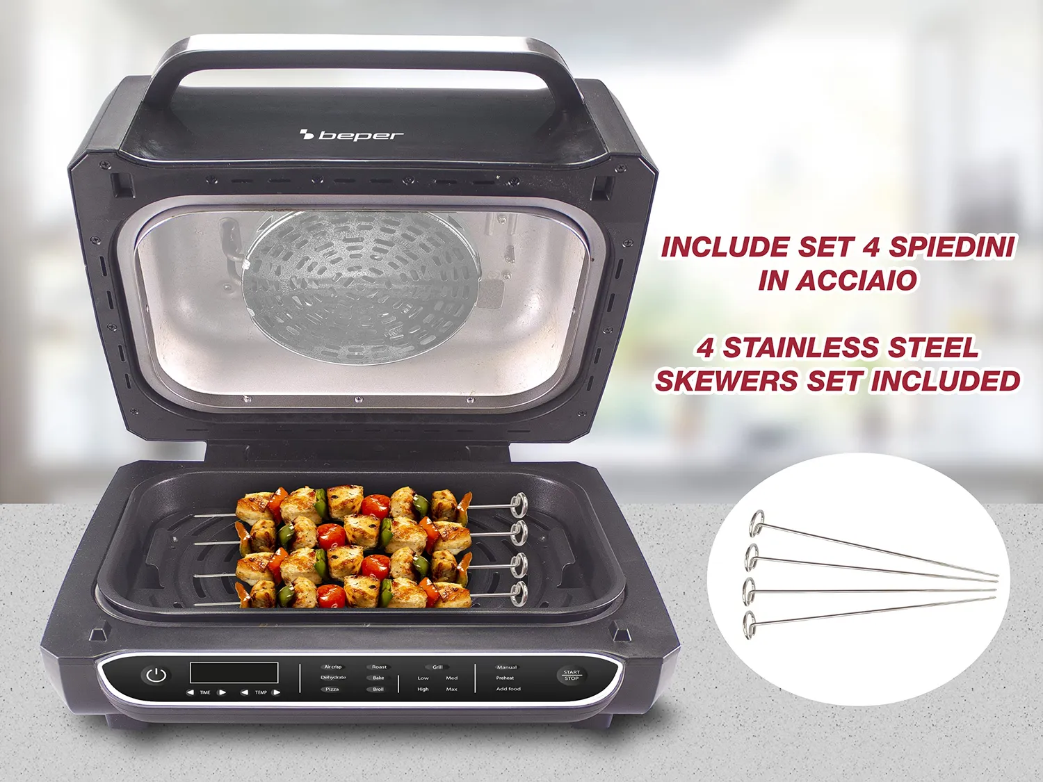 Beper Cucinotto P101FRI080 friteuse air chaud 8-en-1