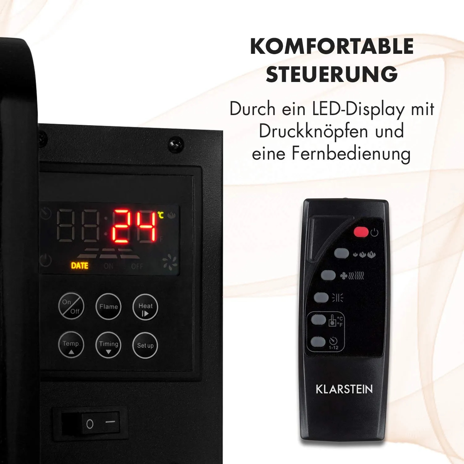 Klarstein Belfort Light & Fire cheminée électrique noire