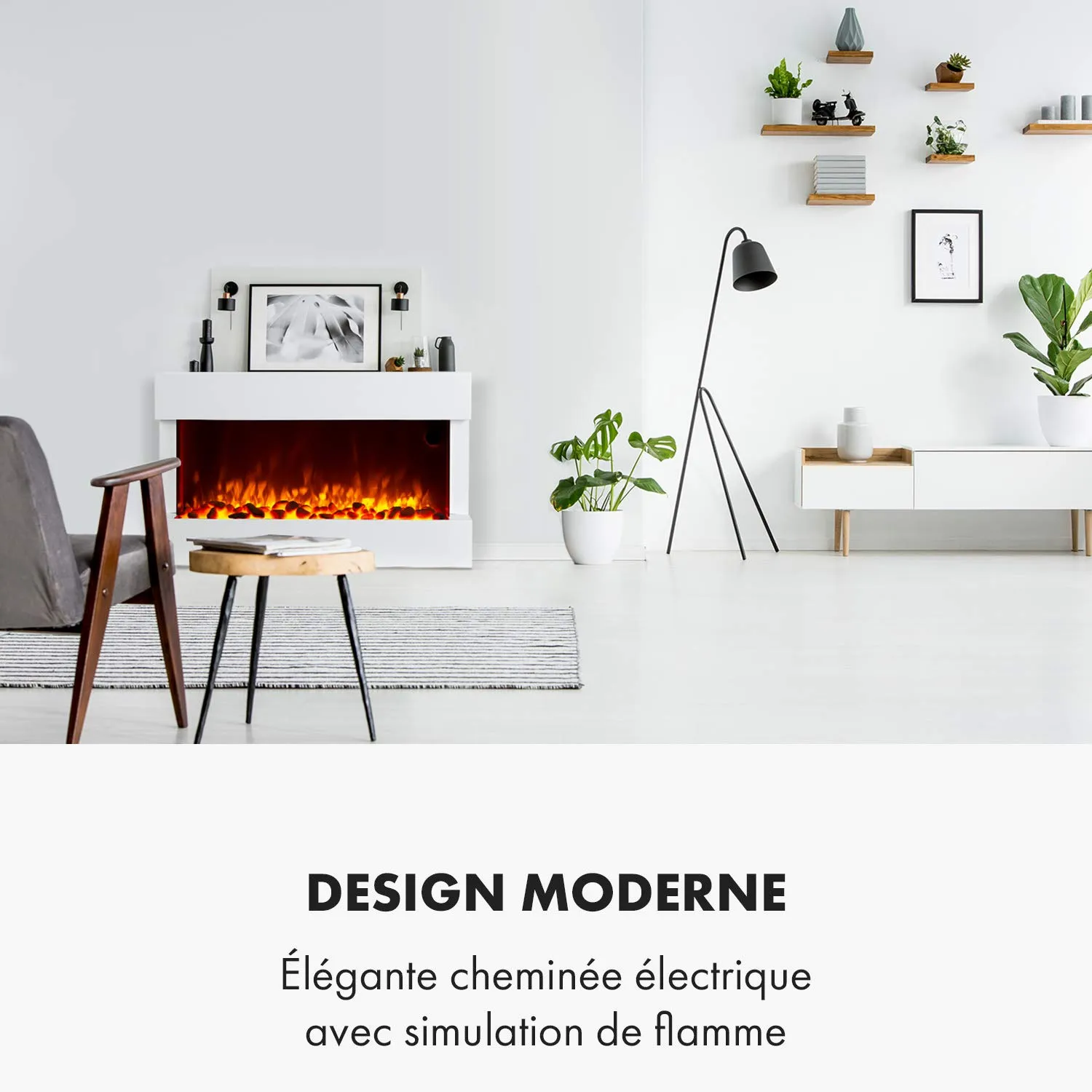 Klarstein Studio 1 cheminée électrique blanche 2000 W