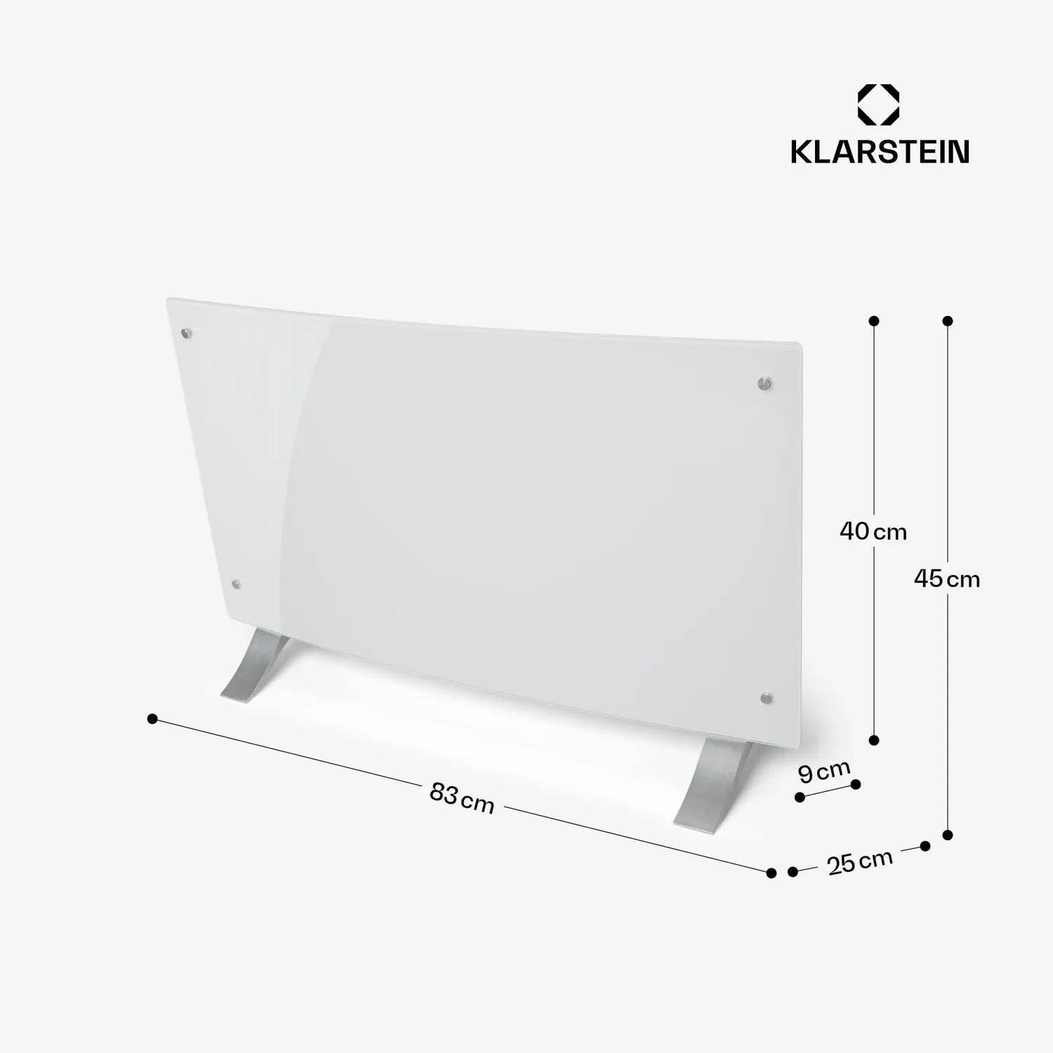 Klarstein Bornholm Curved Radiateur Convection 2000 W Blanc