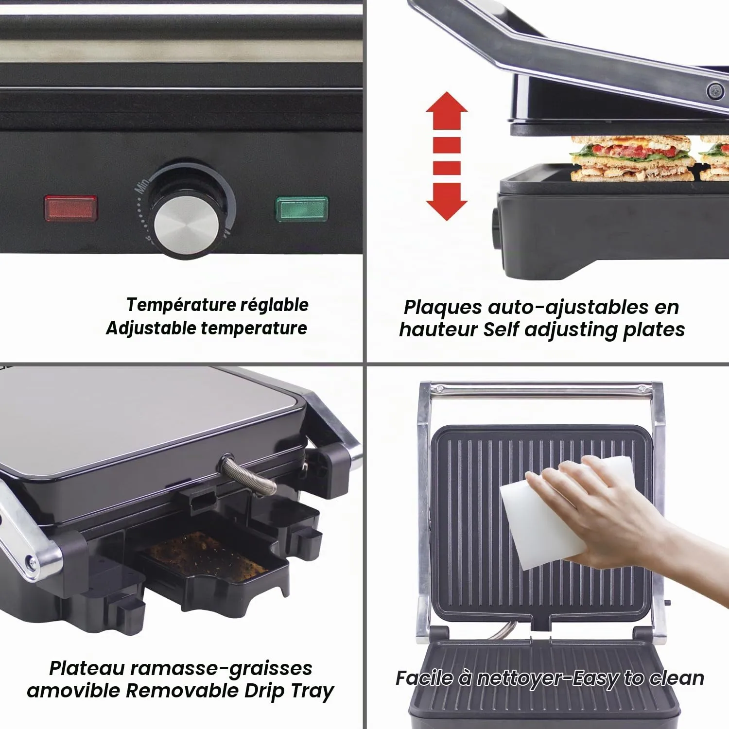 Beper P101TOS503 Grand Grill électrique 3en1 2000W