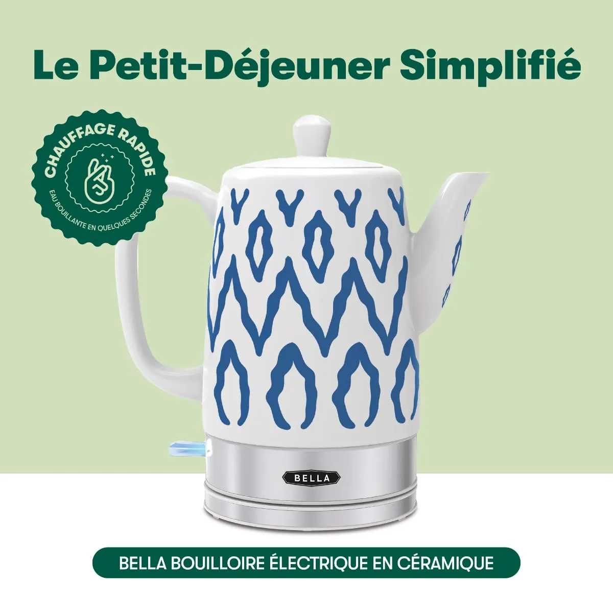 La Bella bouilloire lectrique bleu aztque 1500 W col cygne
