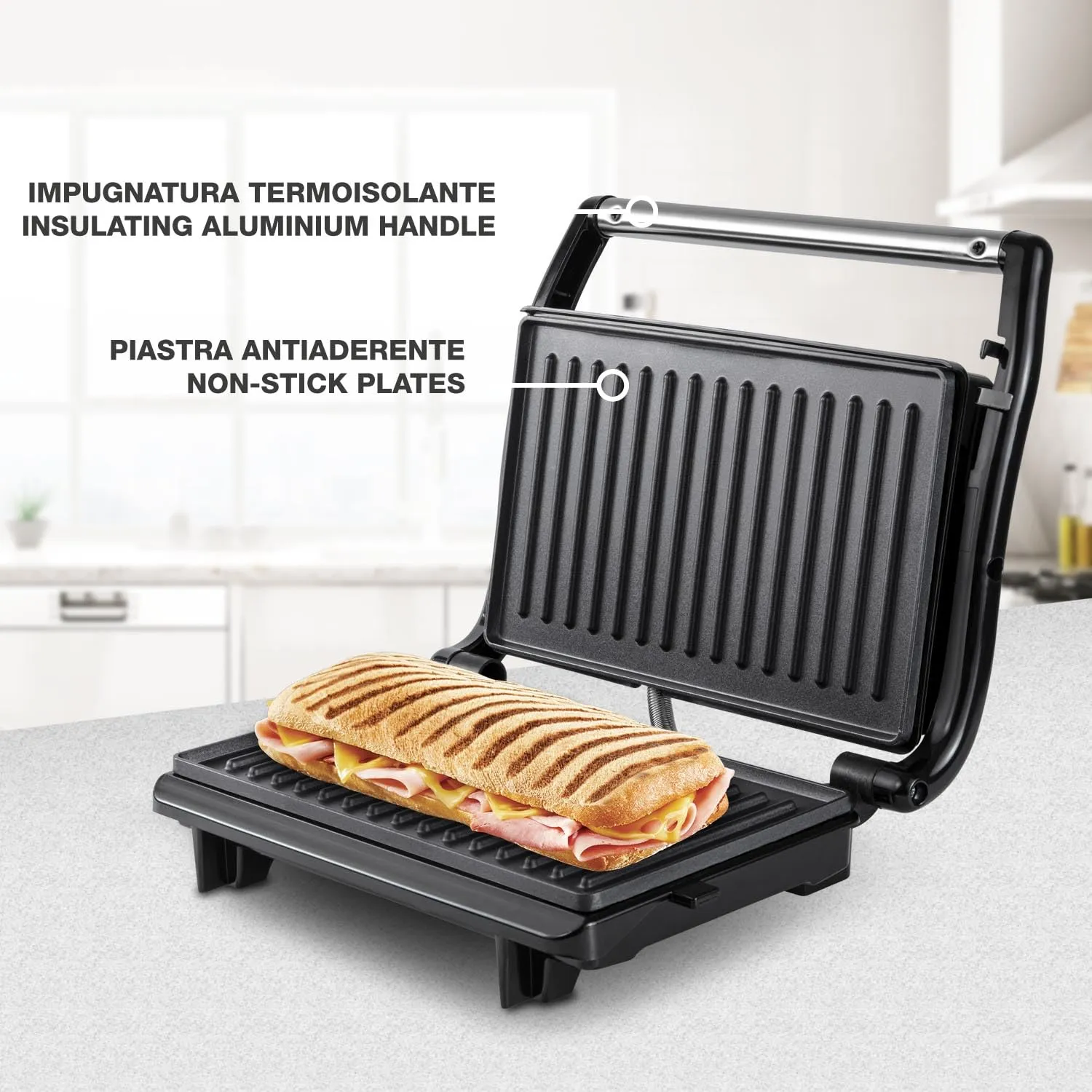 Beper P101TOS003 gril électrique compact antiadhésif