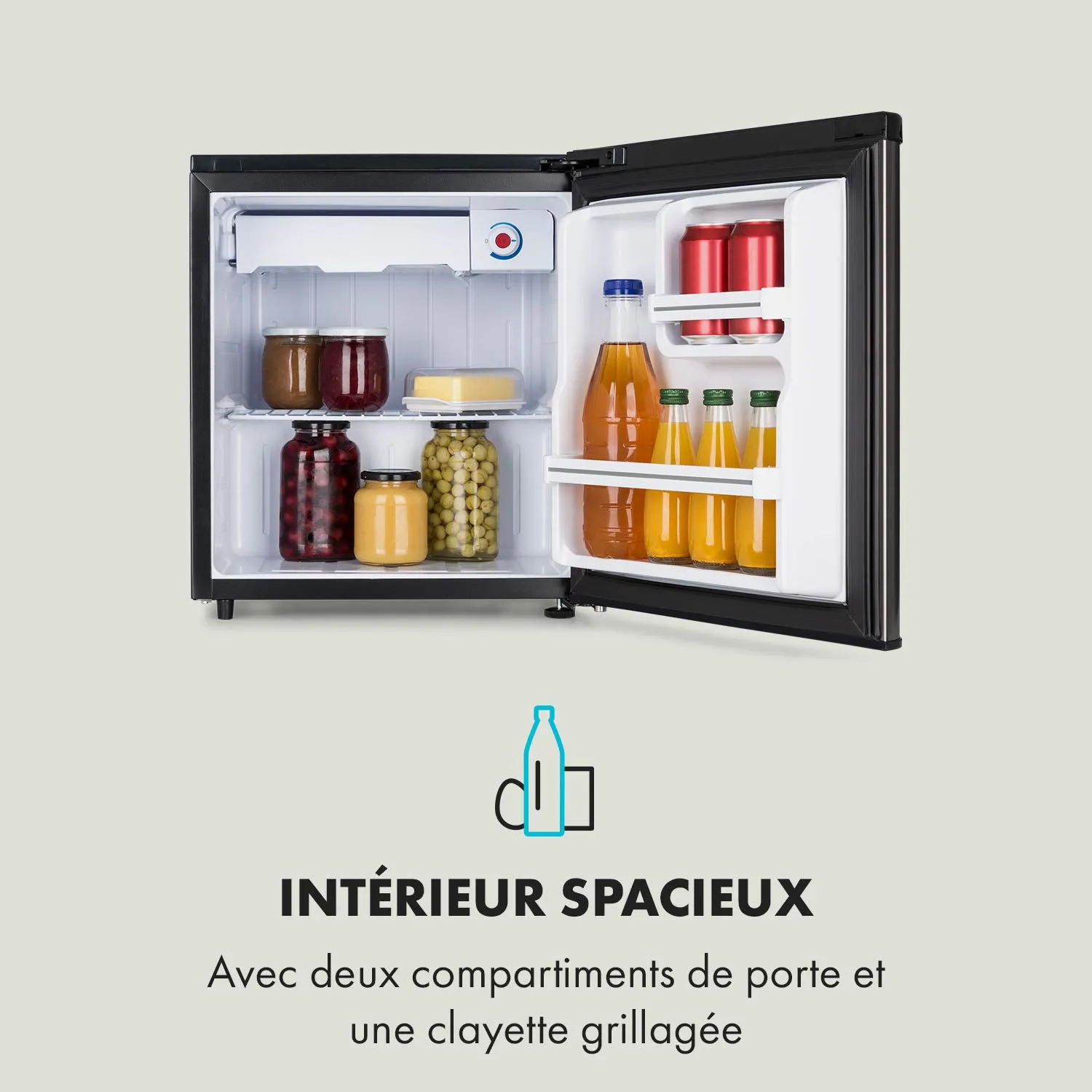 Klarstein Yummy réfrigérateur 45 L argenté 42 dB