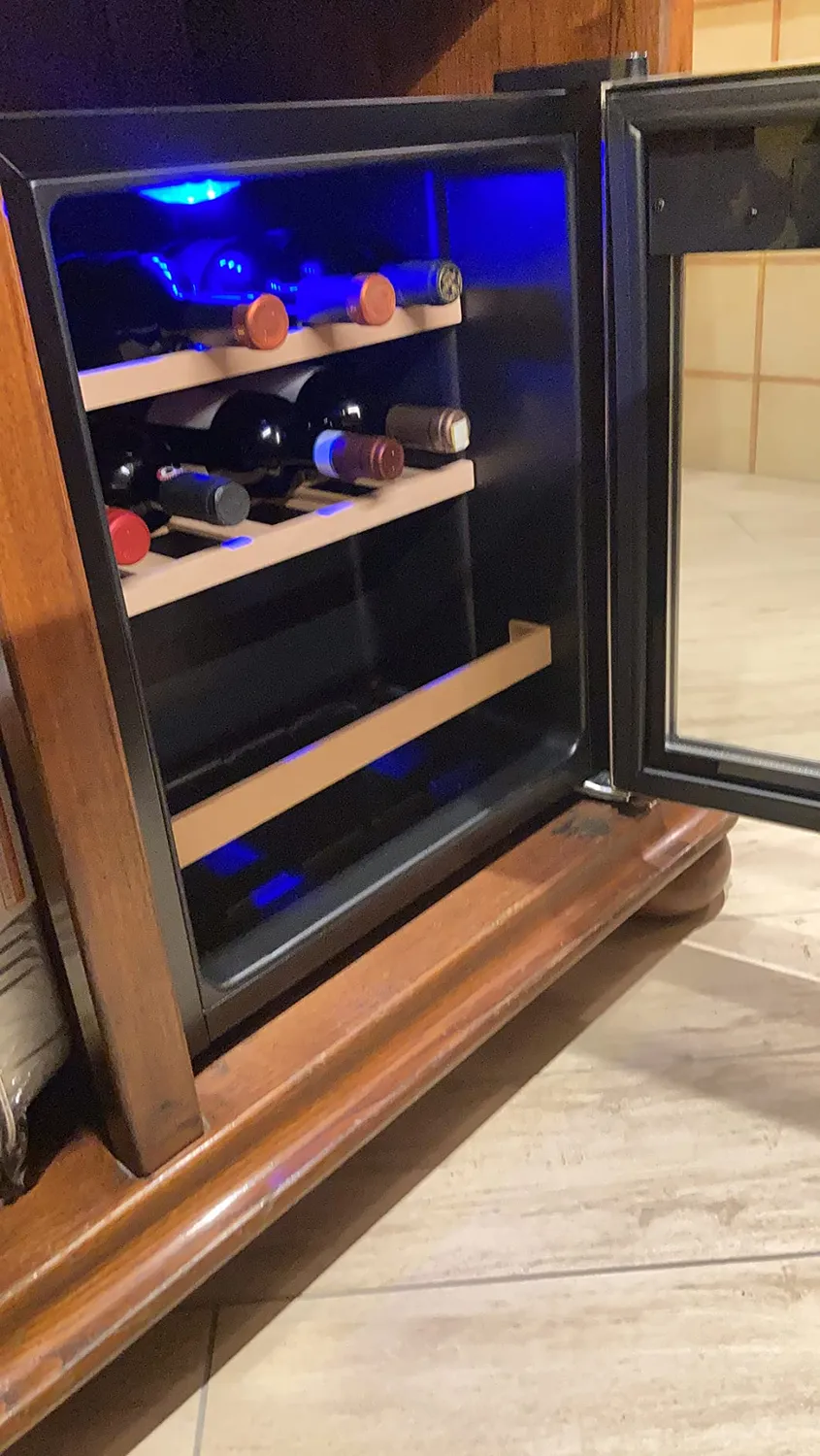 Klarstein cave à vin 12 bouteilles 46 L porte verre