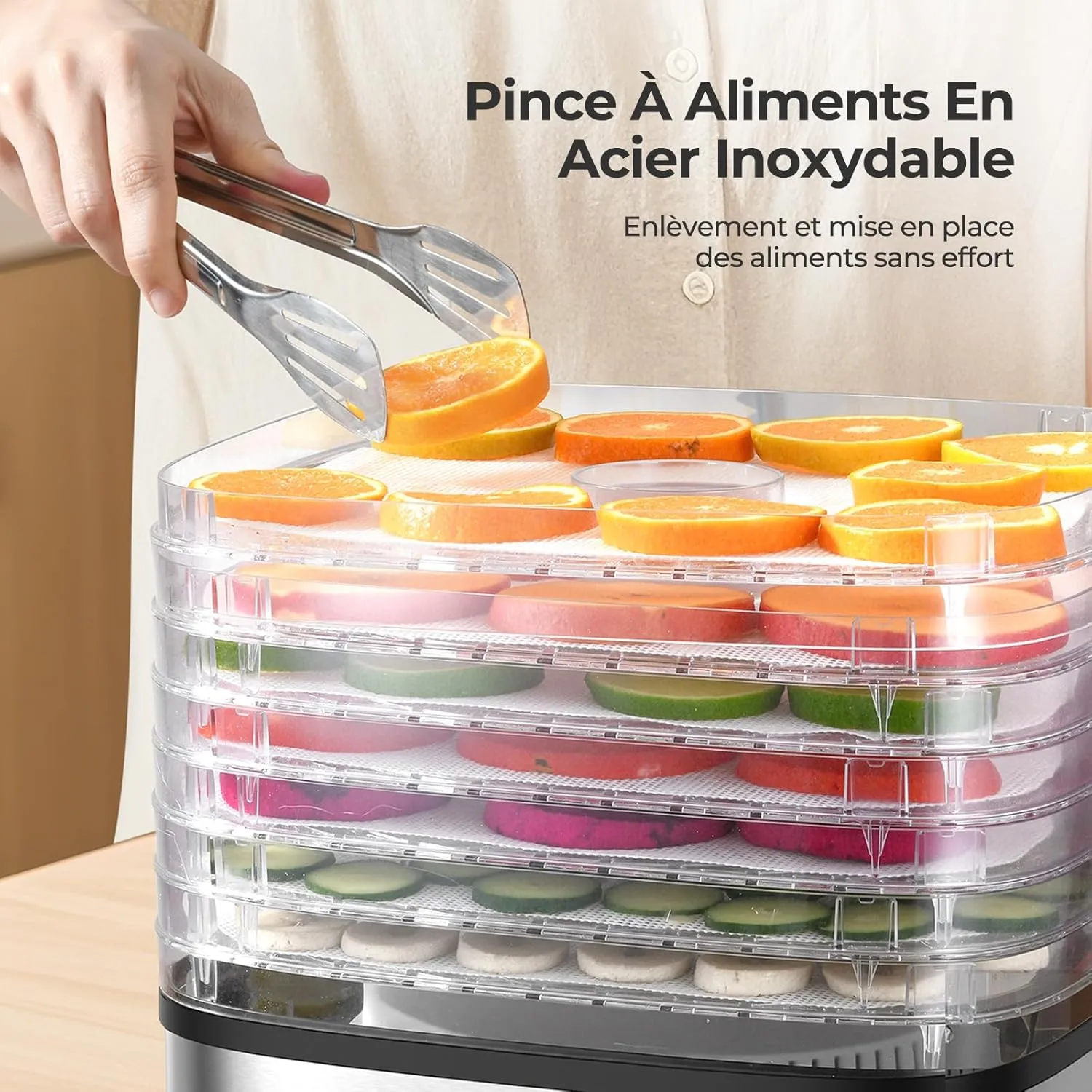 YASHE Déshydrateur 8 Plateaux déshydrateur alimentaire 35-70°C