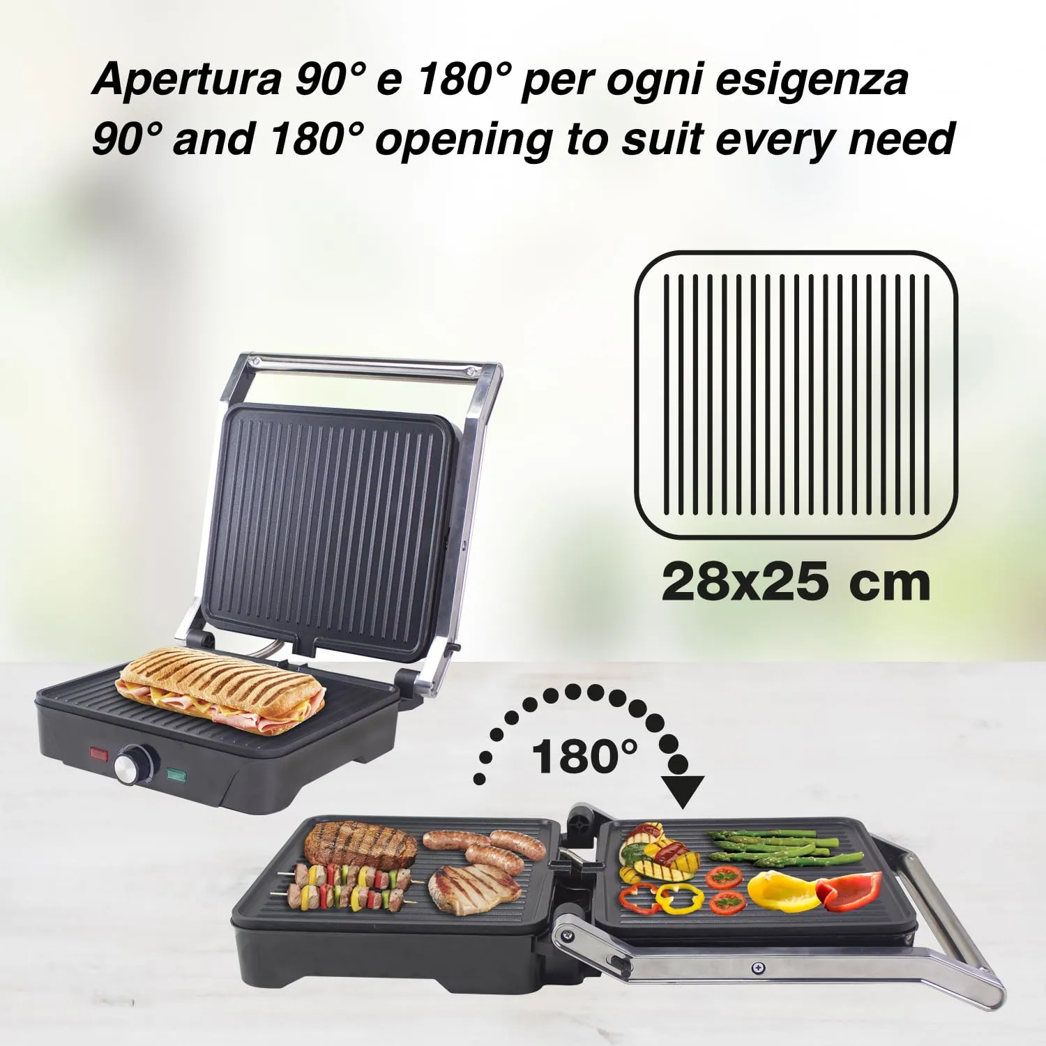 Beper P101TOS503 Grand Grill électrique 3en1 2000W