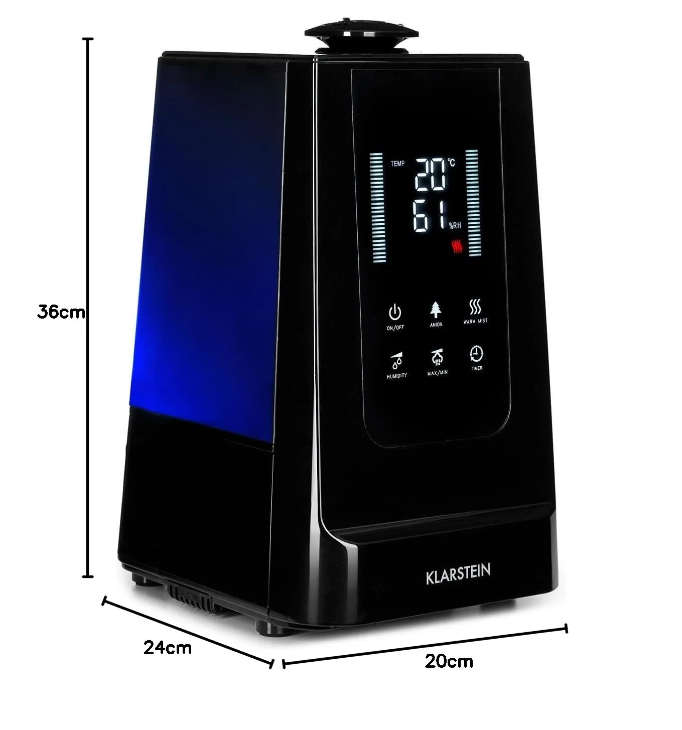 Klarstein VapoAir humidificateur 5,5 L noir ultrasons
