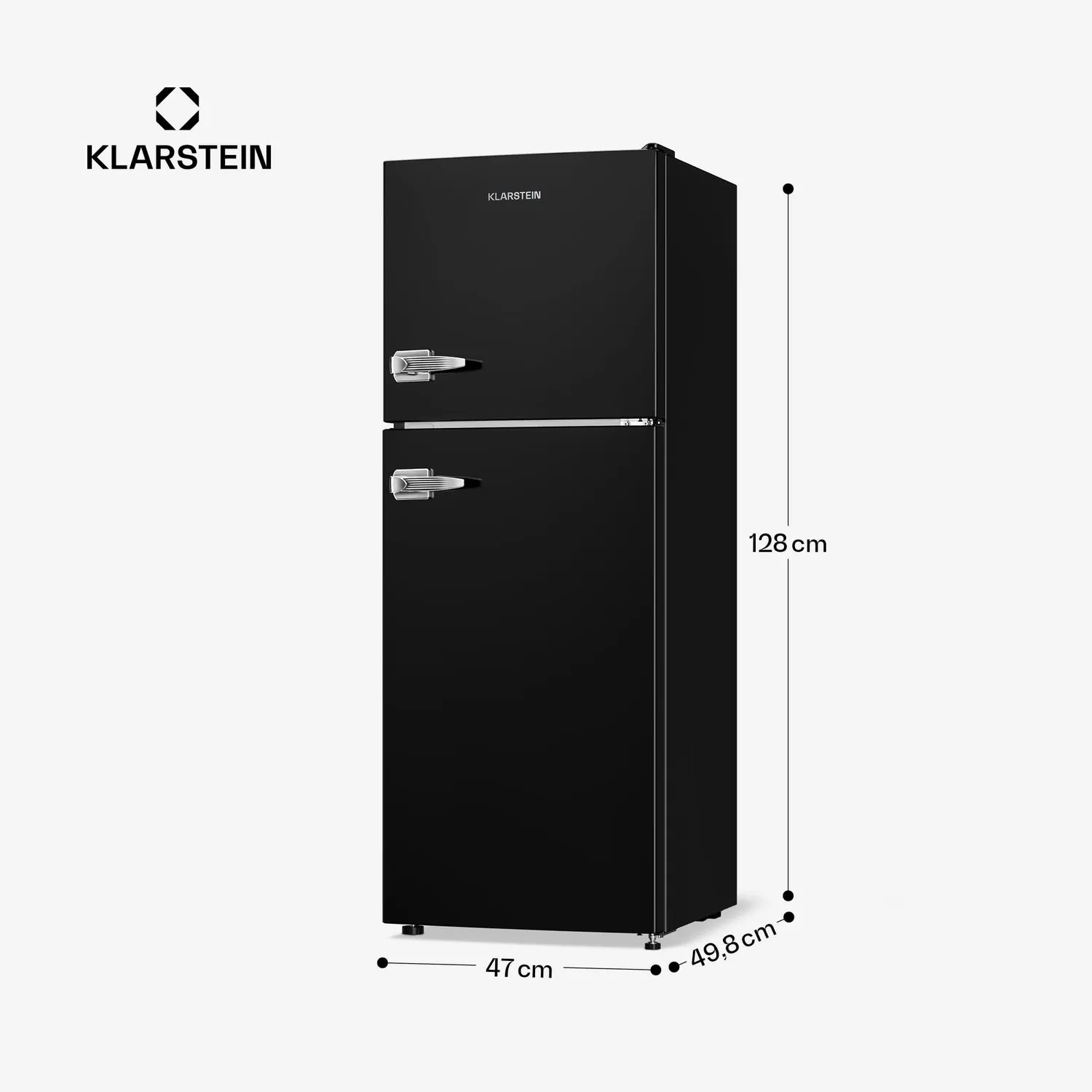Klarstein Audrey Retro combiné frigo noir 138 L 39 dB