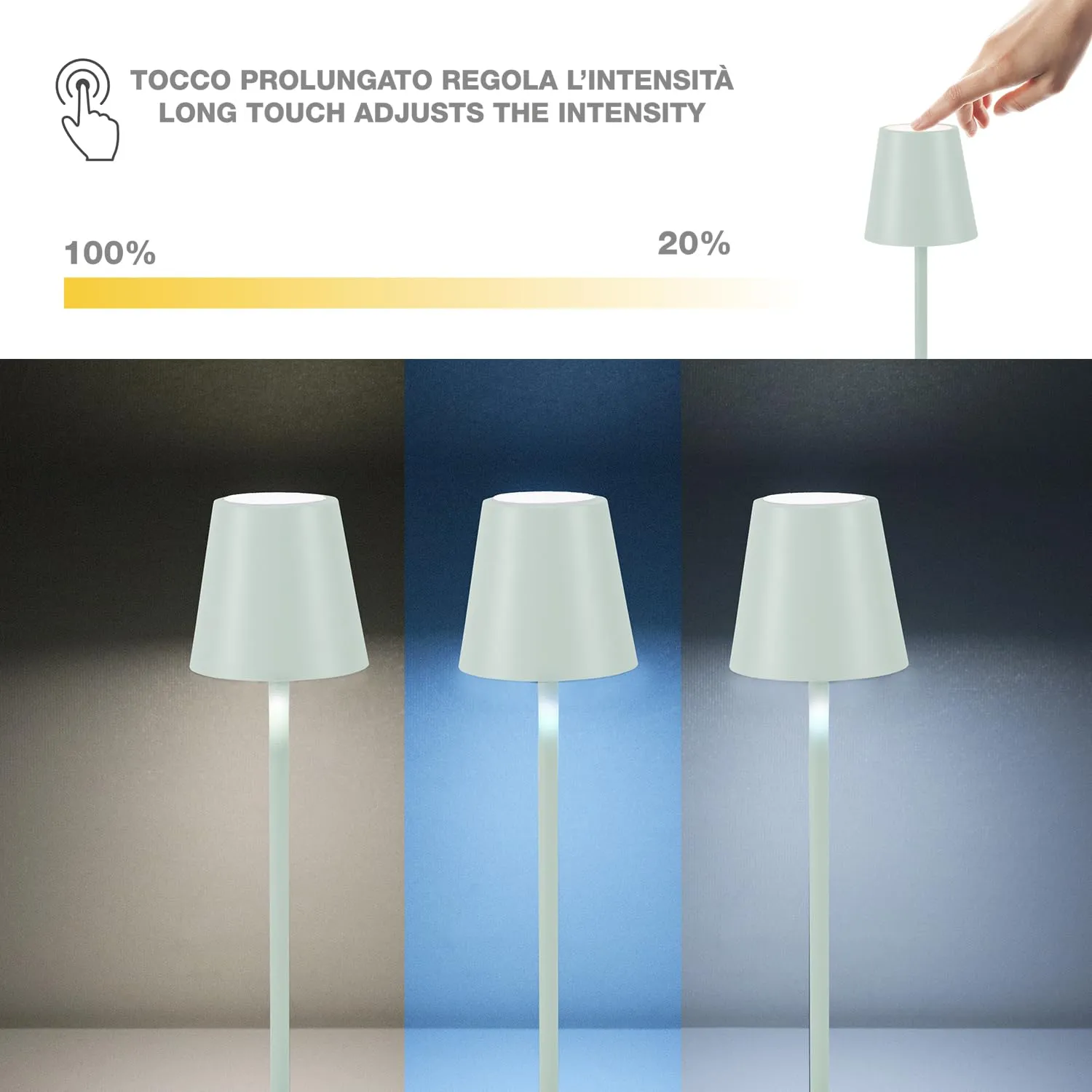 Beper P207ILI208 lampe de table rechargeable LED 3 couleurs