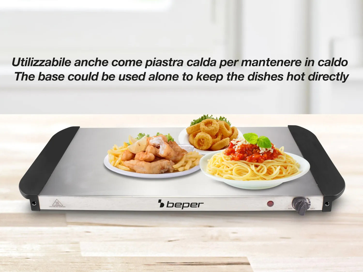 Beper P101TEM002 chauffe-buffet 4 plateaux thermostat réglable