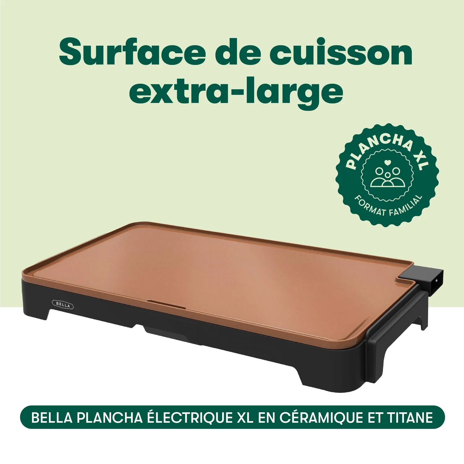 bella Copper Titanium plancha XL cuivre noir 1500 W