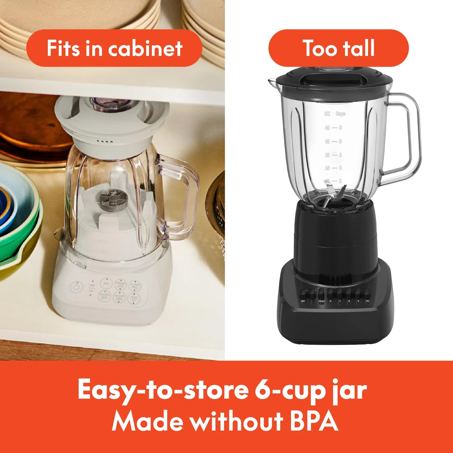 Bella Flip Store blender 10 vitesses 6 tasses avoine