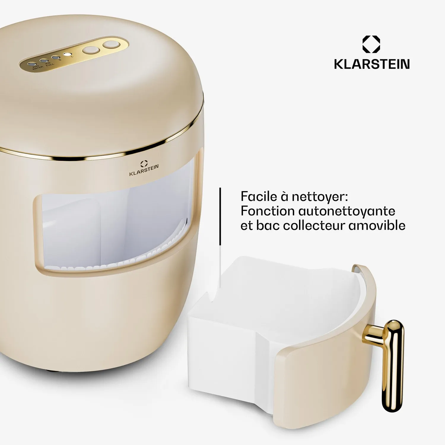 Klarstein machine à glaçons 2,3 L 15 kg autonettoyante