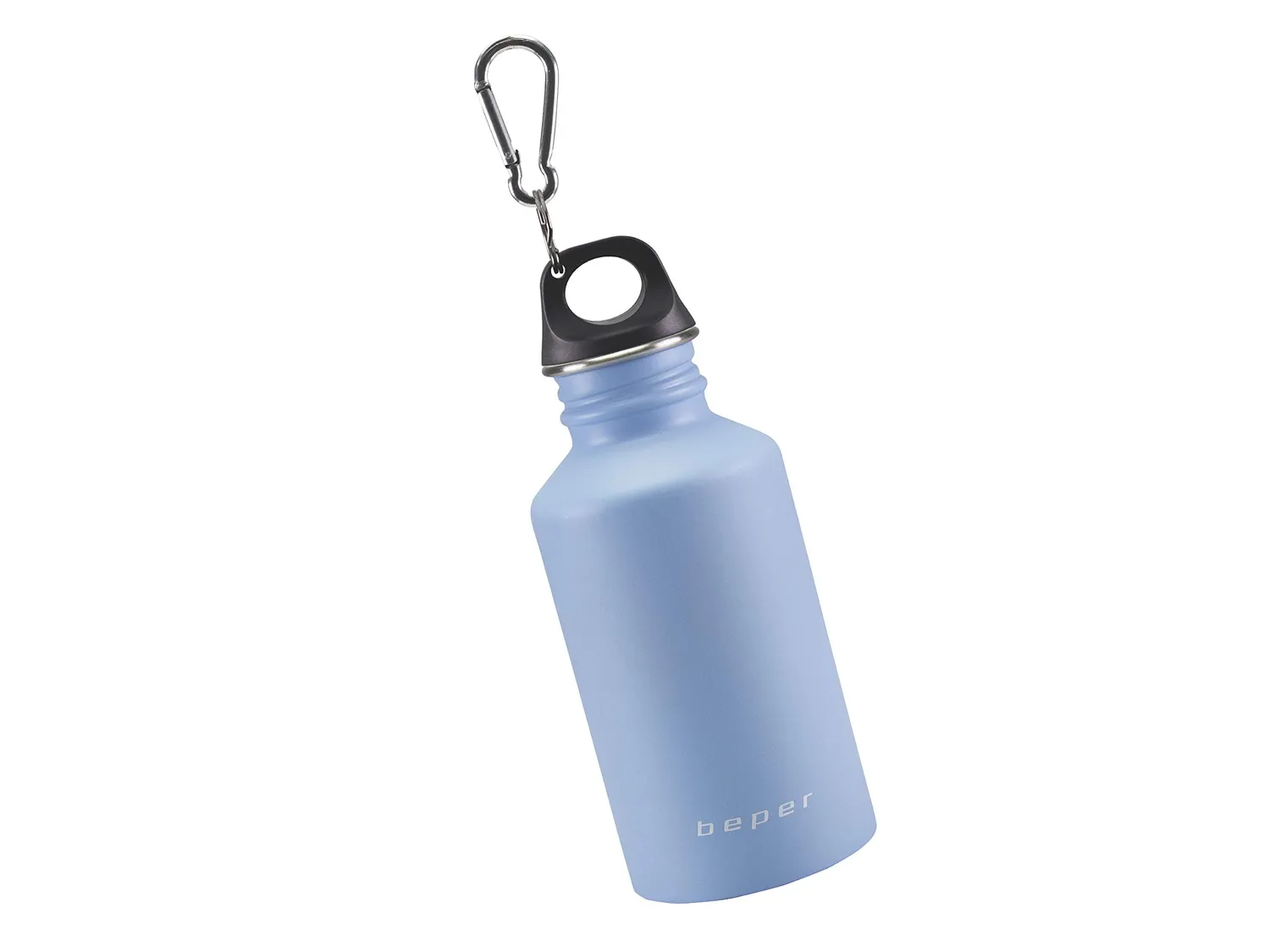 Beper C102BOT004 gourde inox 500 ml bleu mousqueton