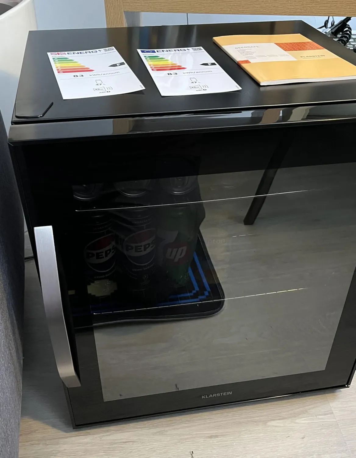 Klarstein mini frigo vitré noir 47 L LED