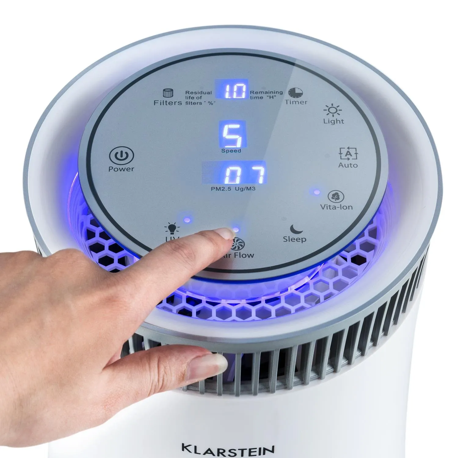 Klarstein Arosa purificateur d'air ioniseur 20 m² blanc