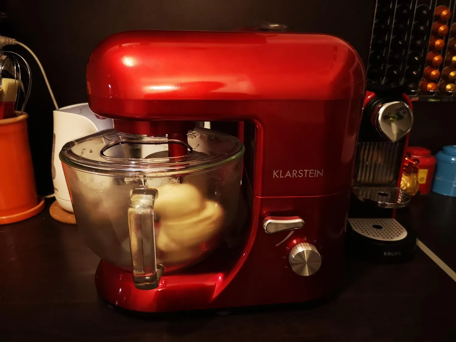 Klarstein robot pâtissier 5L 2000W rouge mouvement planétaire