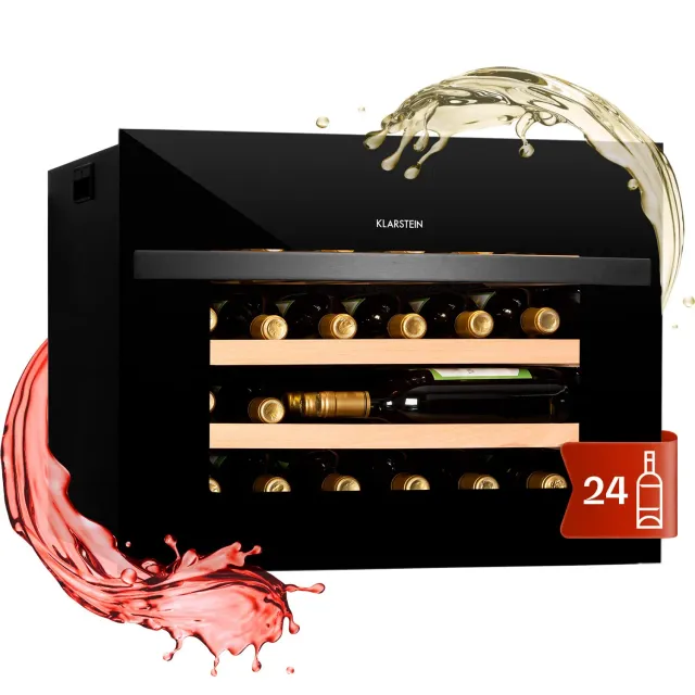Klarstein Cave à Vin 51L 24 Bouteilles Noir