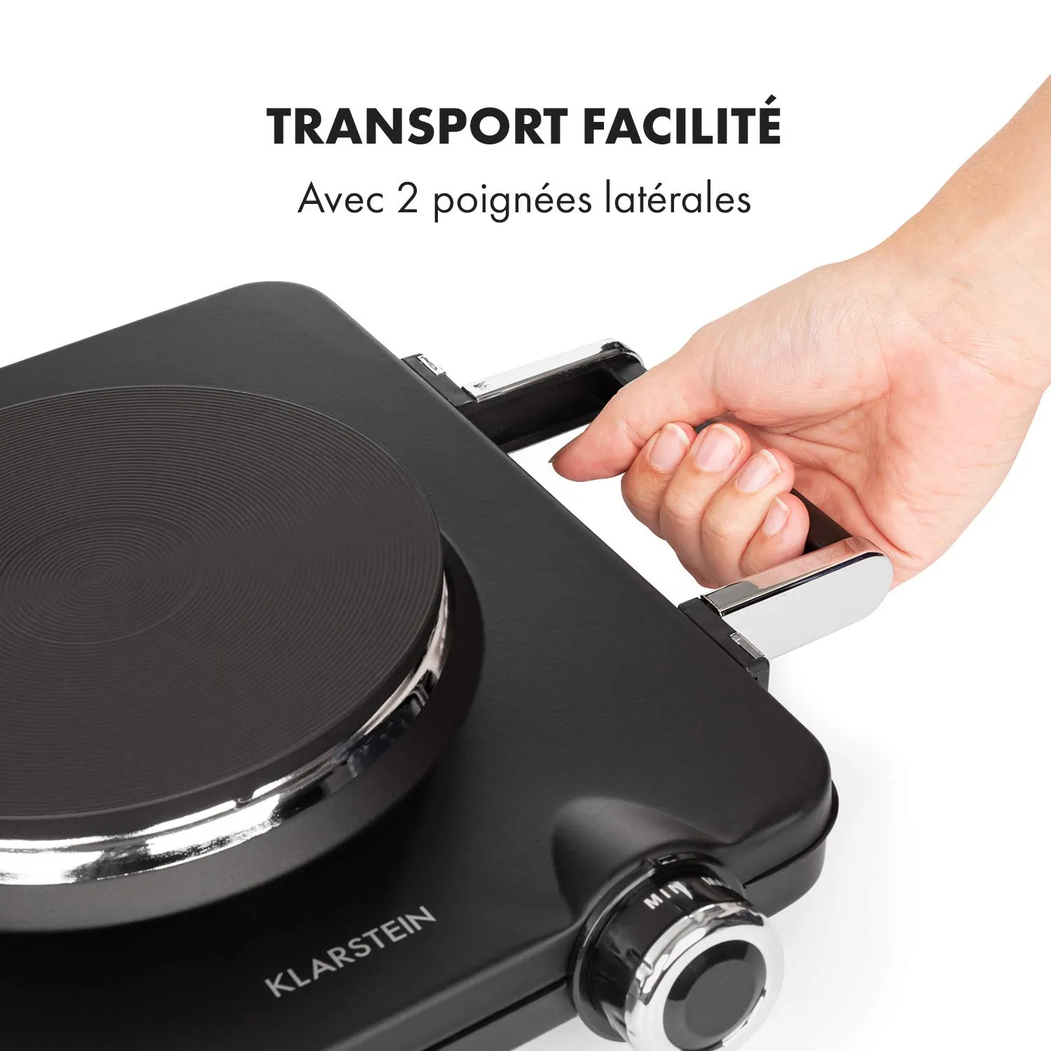 Klarstein Cookorama double plaque cuisson 2250W noire fonte