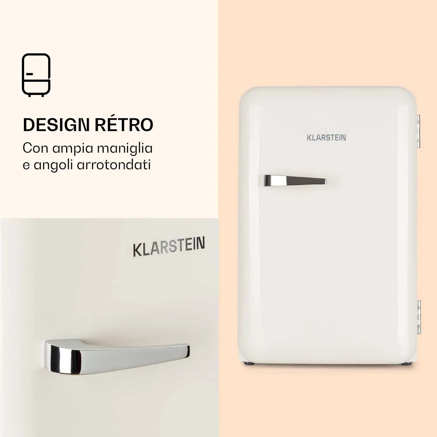 Klarstein Audrey Mini réfrigérateur 70L blanc rétro