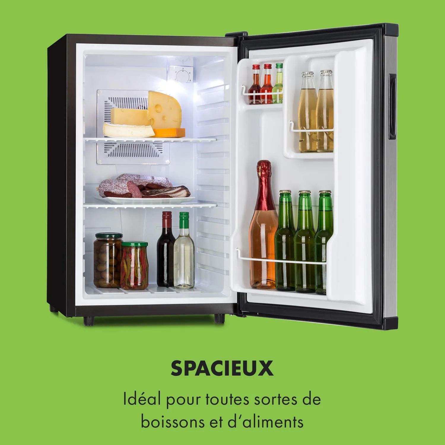 Klarstein Beerbauch Minibar Réfrigérateur 65 L Argent