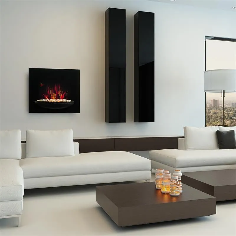 Klarstein Brasero cheminée électrique murale noir 1800 W